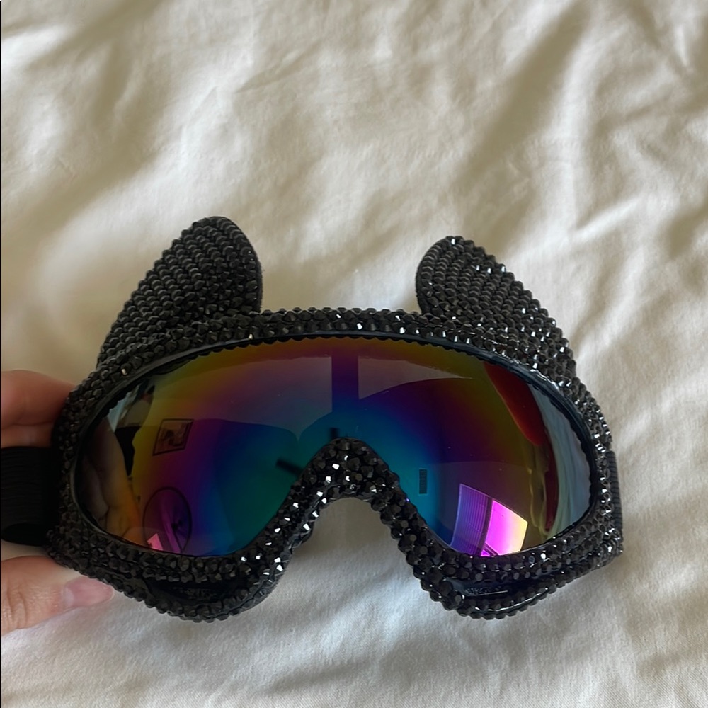 Black and Multicolor Goggles
